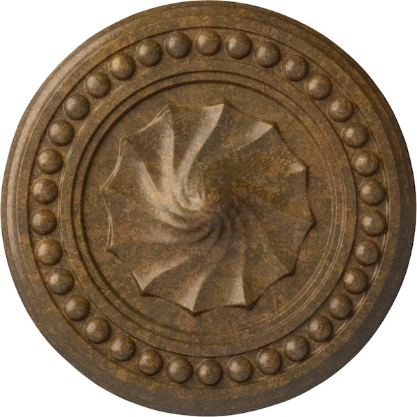 Ekena Millwork Foster Shell Ceiling Medallion (Fits Canopies up to 9 5/8"), 15 3/4"OD x 2"P, Rubbed Bronze CM15FORZS - main